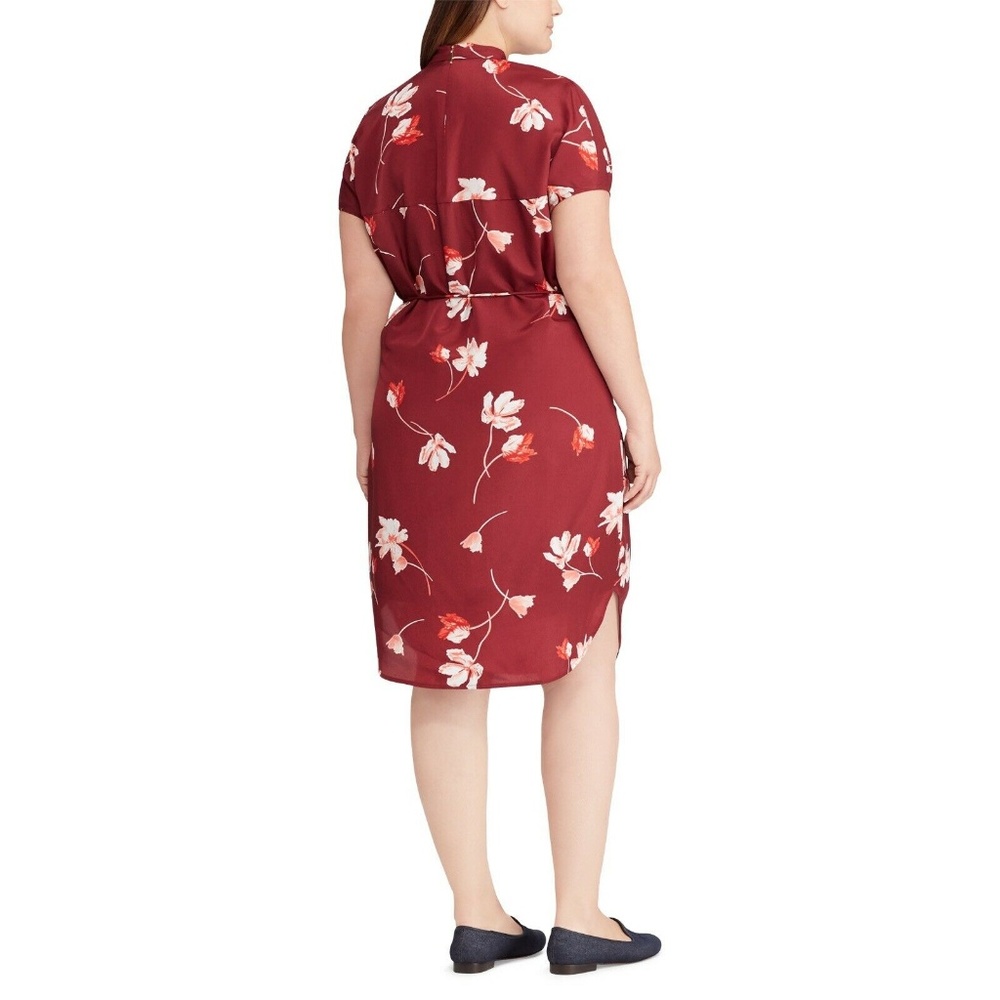 LAUREN WOMAN Ralph Lauren V-Neck Crepe Shirt Dress - Picture 5 of 6